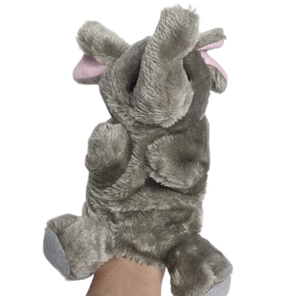 Gray Elephant Hand Puppet Dramatic Role Play Puppetry 11" Plush Toy - Picture 8 of 11
